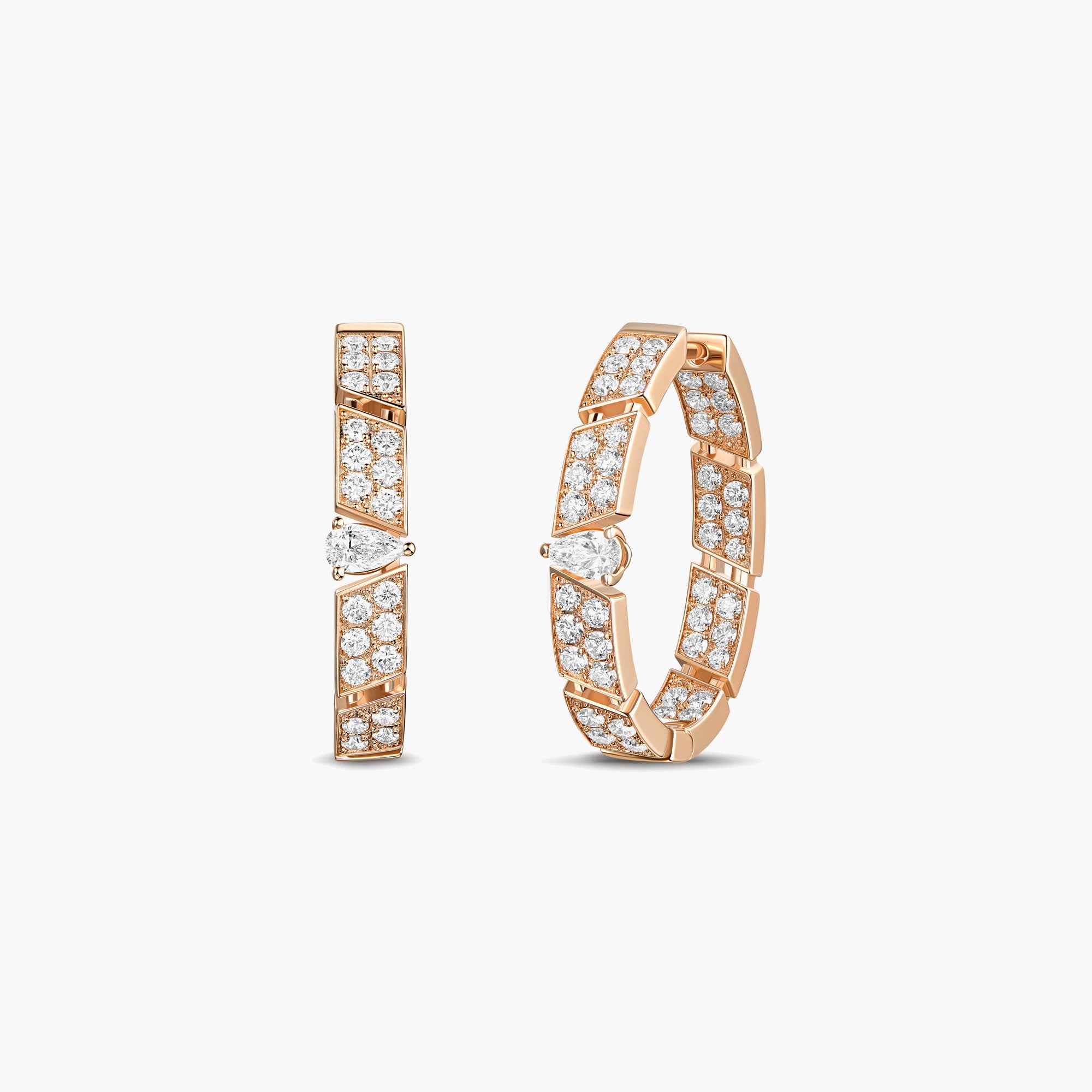 MUSE Hoop- Pavé Medium Earrings in Rose Gold