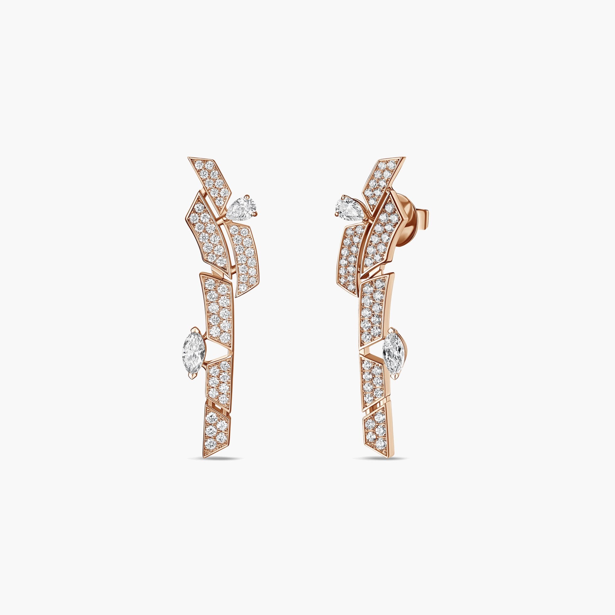 MUSE Earring- Pavé Earrings in Rose Gold