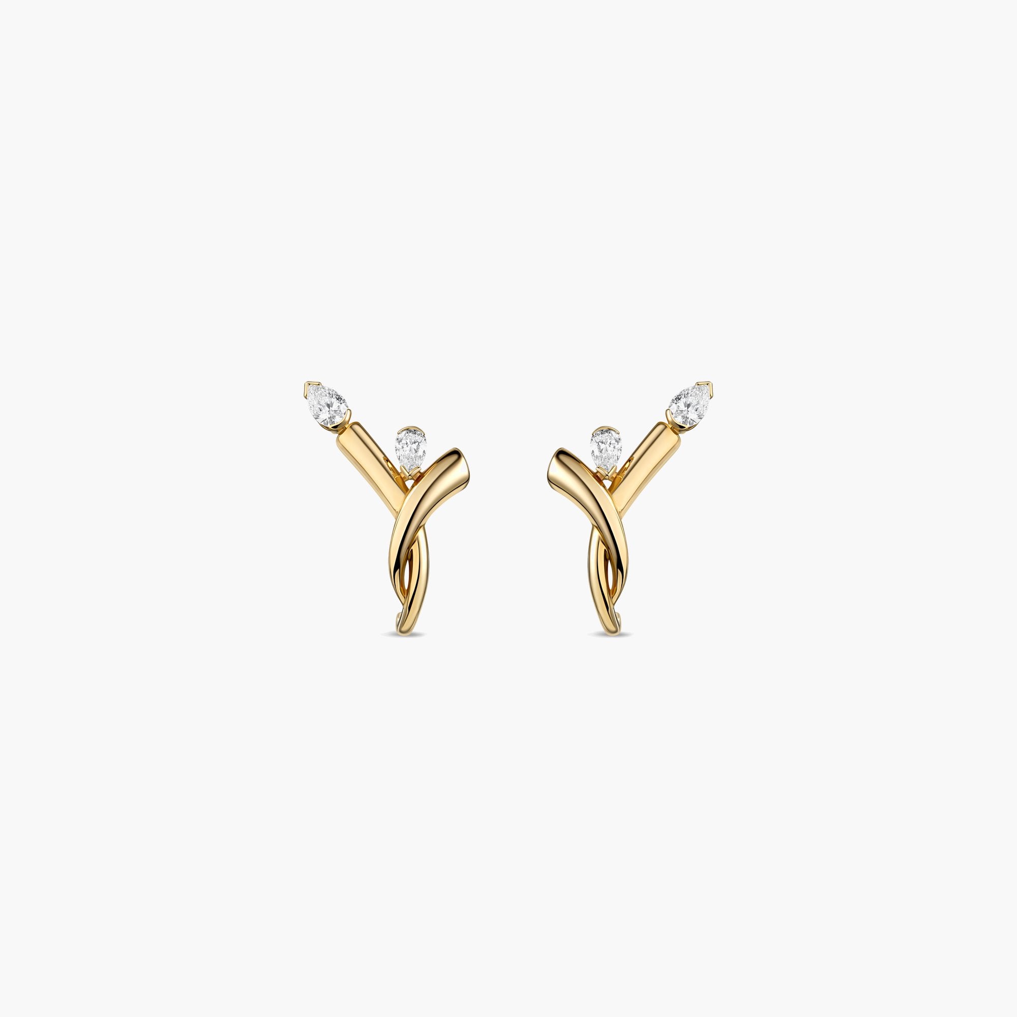 Intersect Earrings-in yellow gold