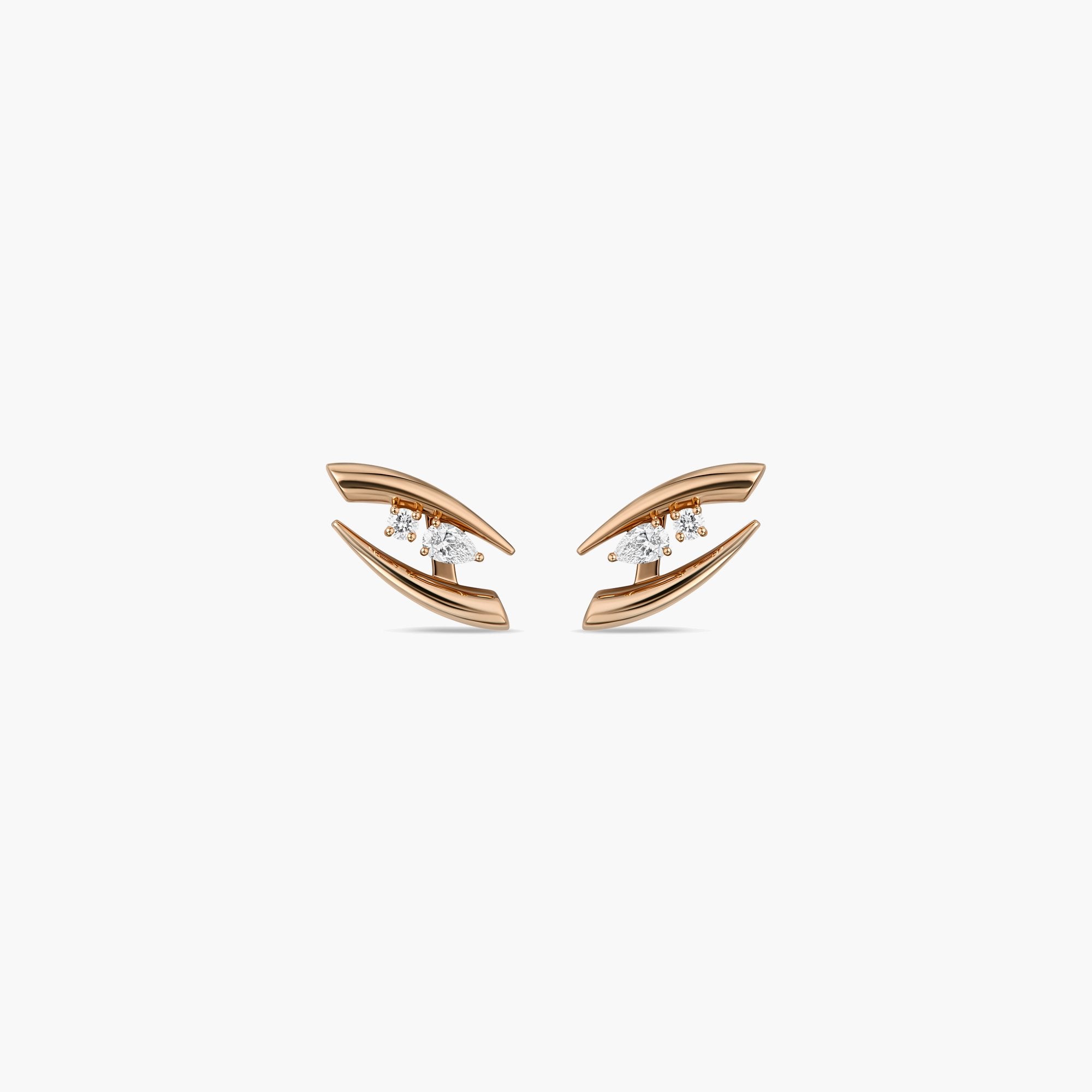 Intersect Classic Earrings- in rose gold