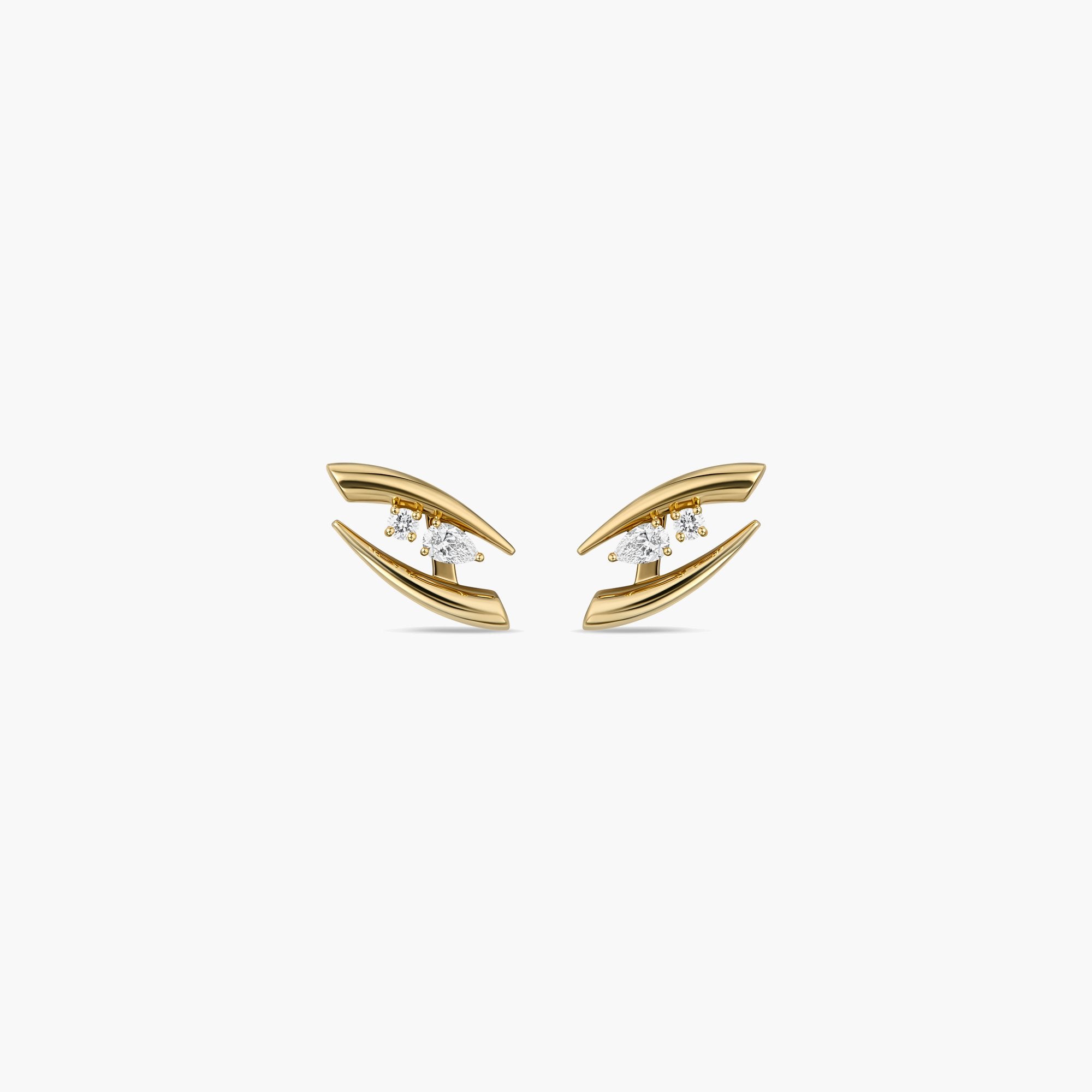 Intersect Classic Earrings- in yellow gold