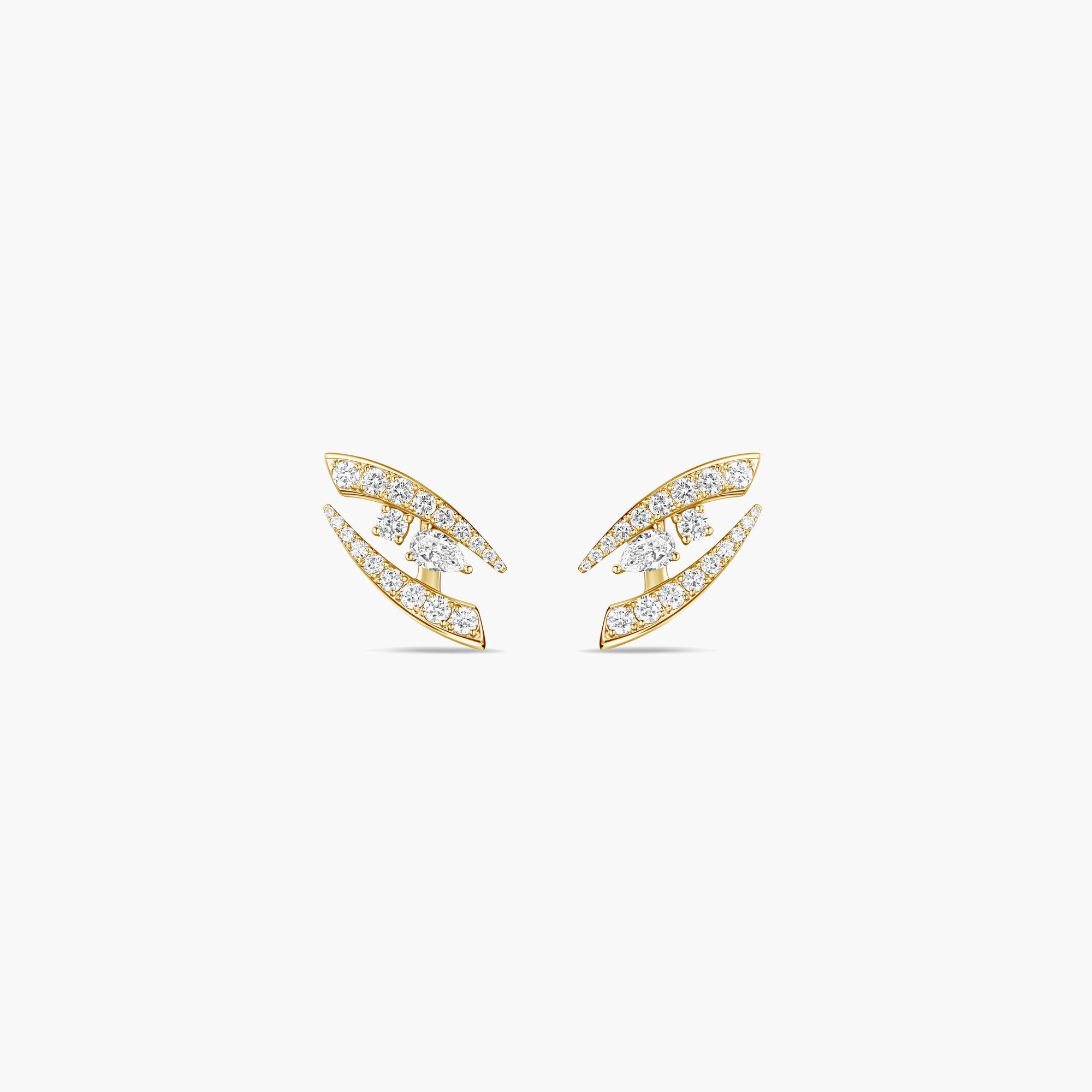 Intersect Pavè Classic Earrings- in yellow gold
