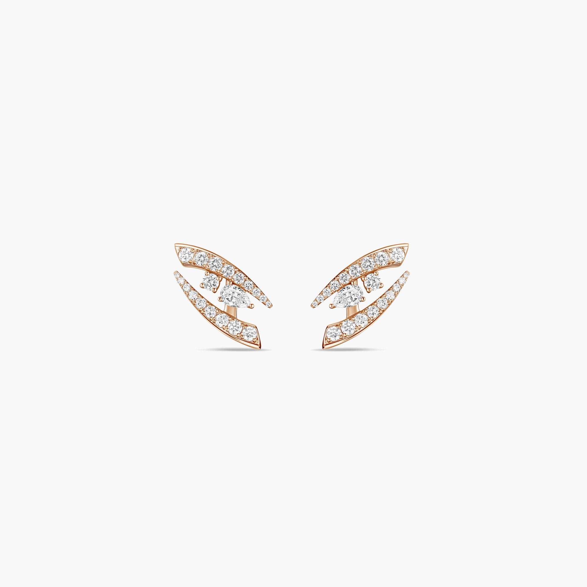 Intersect Pavè Classic Earrings- in rose gold